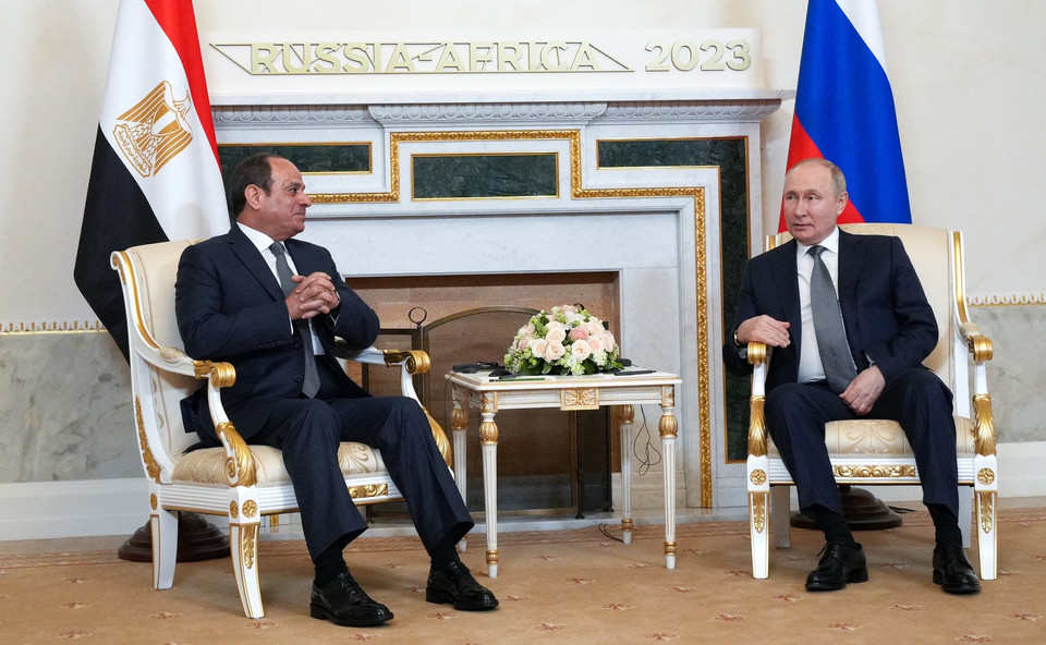 Prezydent Egiptu Abdel Fattah al-Sisi  i prezydent Rosji Władimir Putin