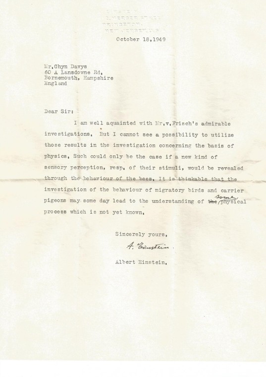 La carta de Albert Einstein de 1949 demuestra que incluso entonces el científico vio la relación entre biología y física. 