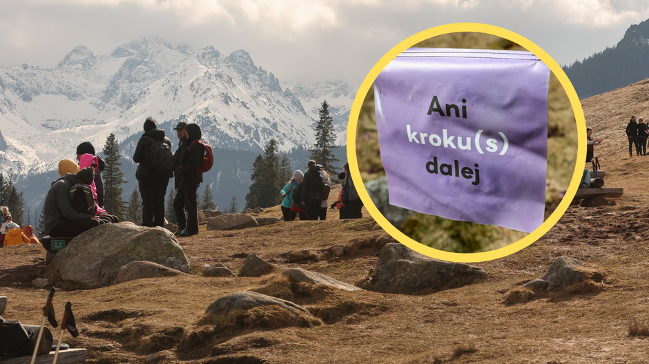 Niektórzy turyści zupełnie ignorują zasady obowiązujące na szlakach w Tatrach. Zdjęcie ilustracyjne