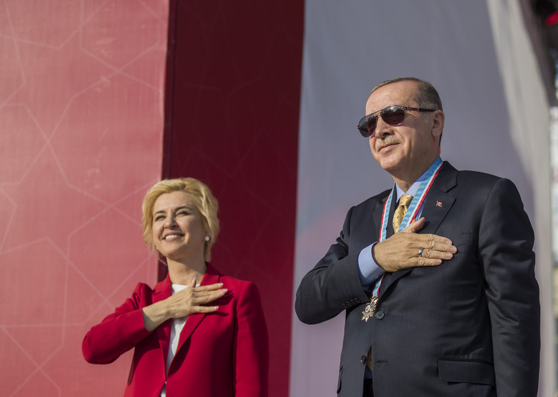 Irina Vlah i prezydent Turcji Recep Tayyip Erdogan podczas wizyty w Komracie w 2018 r.