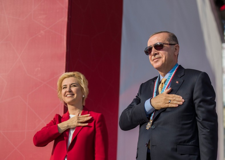 Irina Vlah i prezydent Turcji Recep Tayyip Erdogan podczas wizyty w Komracie w 2018 r.