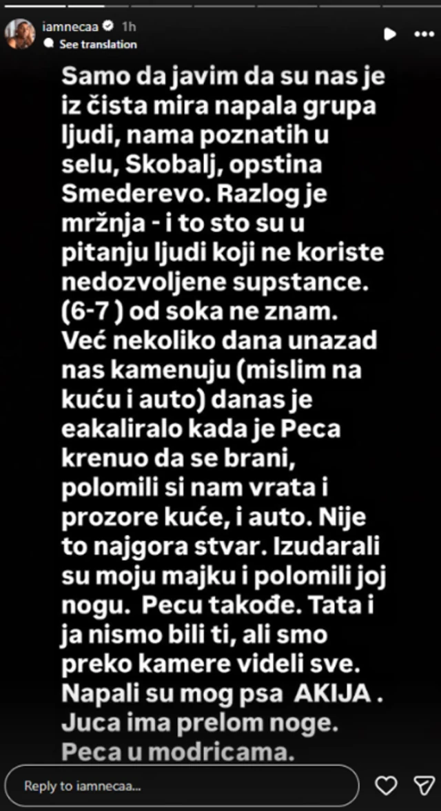 "IZUDARALI SU MOJU MAJKU I POLOMILI JOJ NOGU" Stravičan incident u domu bivšeg zadrugara, policija odmah došla na lice mesta, oglasio se