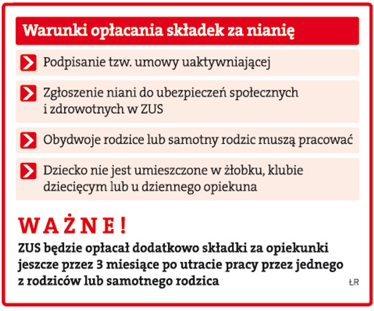 Warunki opłacania składek za nianię