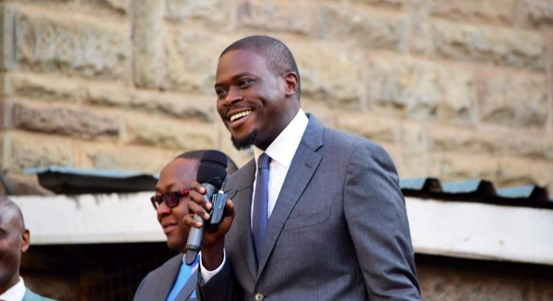 Nairobi Governor Johnson Sakaja speaking to City Hall staff on August 29, 2022