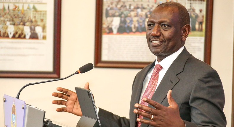 President William Ruto speaking at the National Defence College in Karen, Nairobi on May 25, 2023