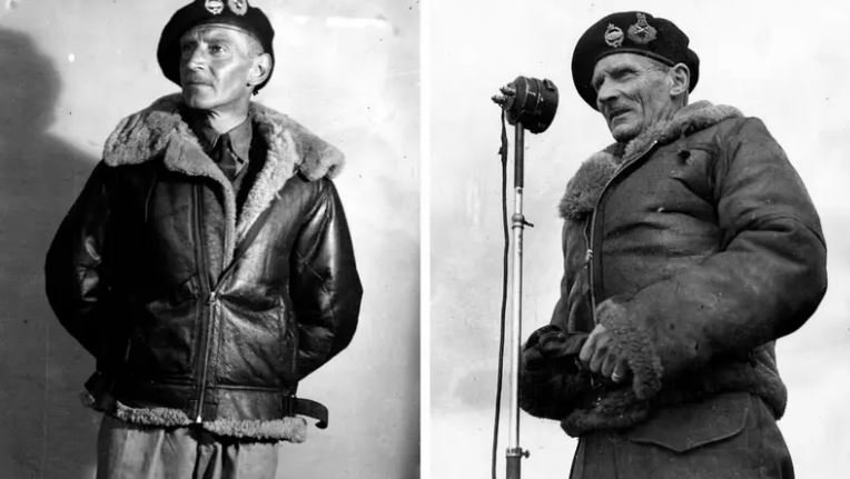 Od lewej: zdjęcie aktora Cliftona Jamesa, przebranego za feldmarszałka Bernarda Montgomery'ego i rzeczywistego Montgomery'ego