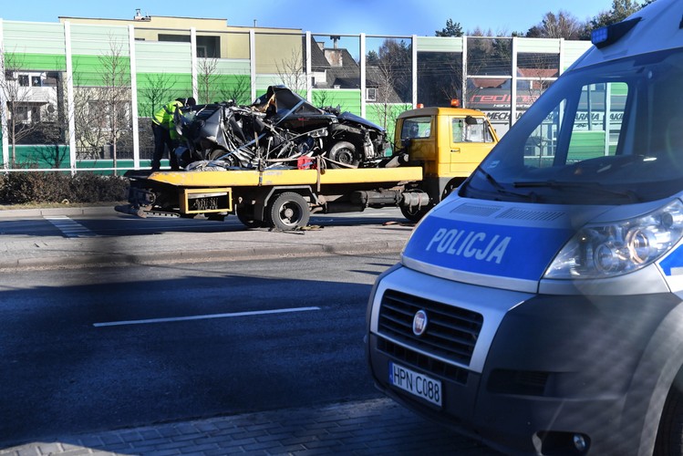 Służby na miejscu wypadku