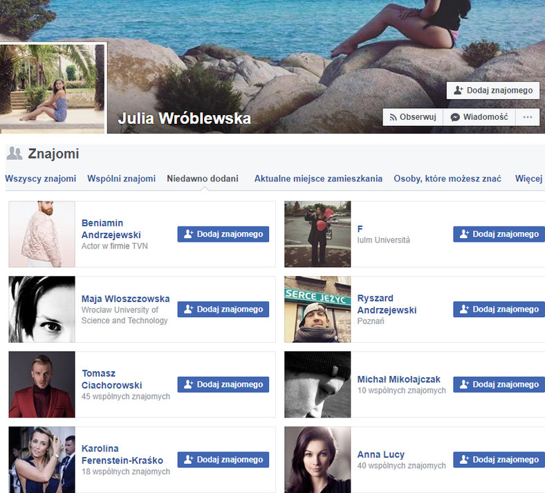 Julia Wróblewska na Facebooku