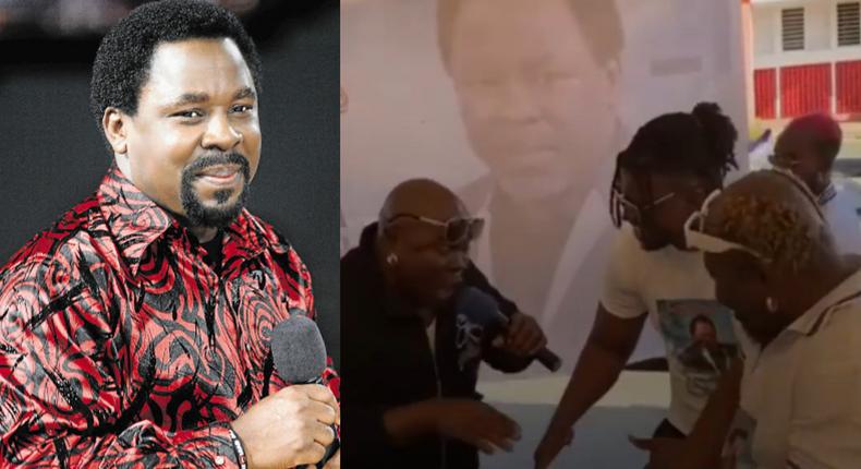 Video: Boxer Ayitey Powers organises funeral for TB Joshua in Ghana; Bukom Banku attends