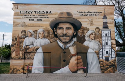Obrońca polskości na miejskim muralu