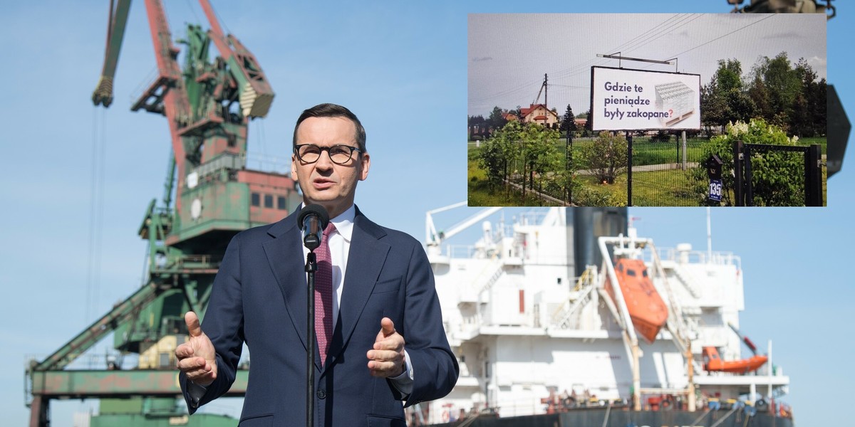 Premier Mateusz Morawiecki podczas wizyty w porcie w Gdyni