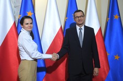 Spotkanie Cichanouskiej z Morawieckim. Tematami rozmów sytuacja na Białorusi