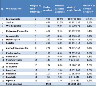 Bankruci zadłużyli się na niemal miliard zł w 2015 i 2016 roku