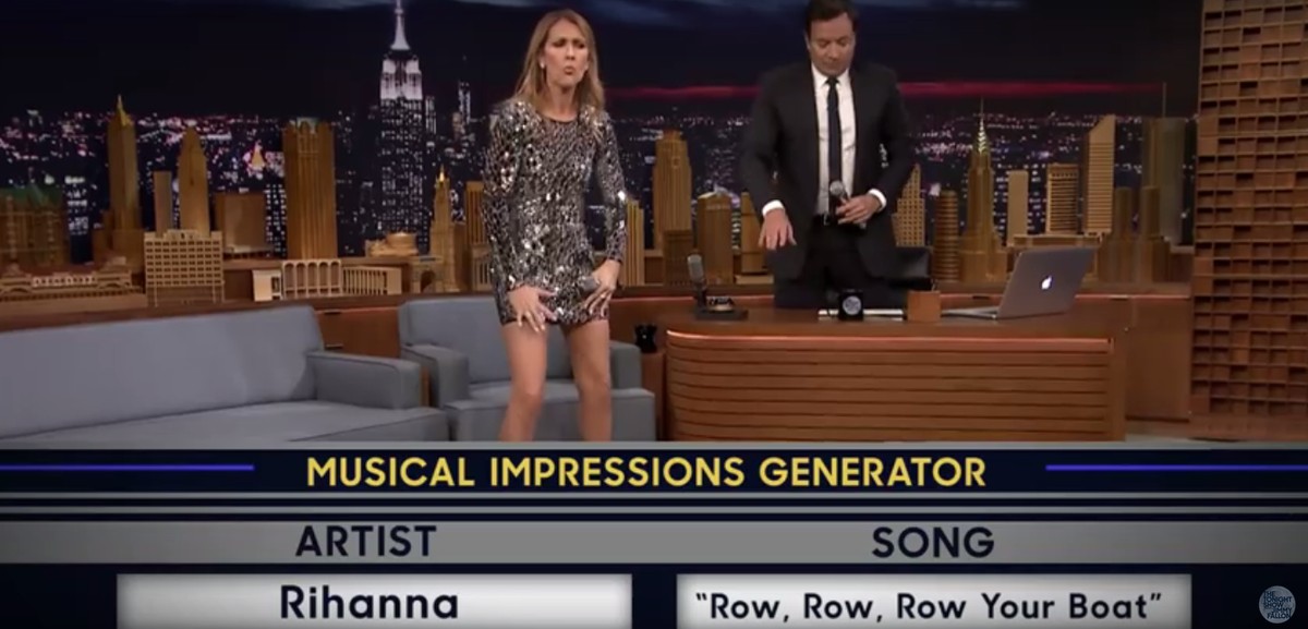 Celine Dion rusza się jak Rihanna, parodiuje Cher i Się