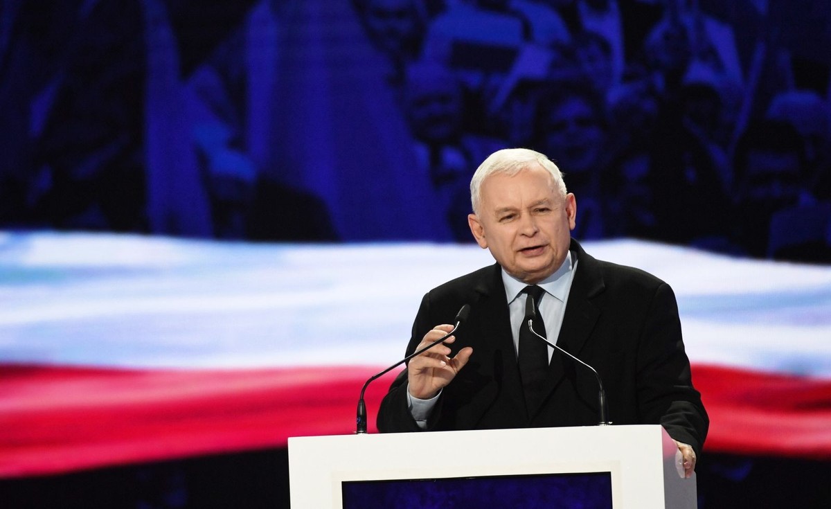 Jarosław Kaczyński podczas konwencji PiS