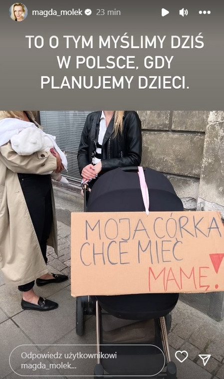 Magda Mołek na proteście kobiet w Warszawie