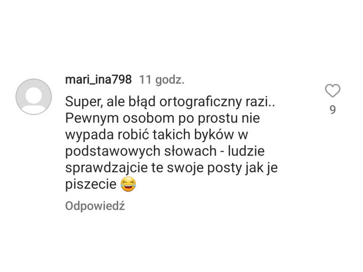 Widok komentarzy do postu zamieszczonego na profilu Anny Lewandowskiej na Instagramie