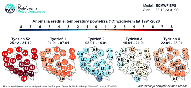 Najzimniej ma być w drugim tygodniu stycznia