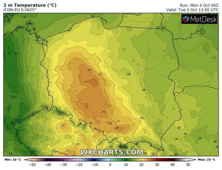 Temperatura lokalnie może osiągnąć 24-26 st. C