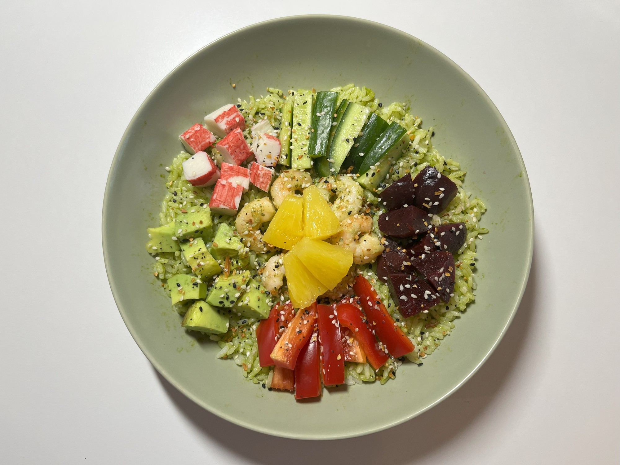 Jarná poké bowl s medvedím cesnakom a krevetami: Krok 8
