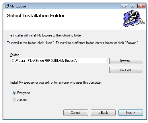 Zainstaluj Exposé. Podczas instalacji możesz wybrać, czy funkcja ta ma być dostępna dla wszystkich użytkowników komputera, czy tylko dla Twojego konta.