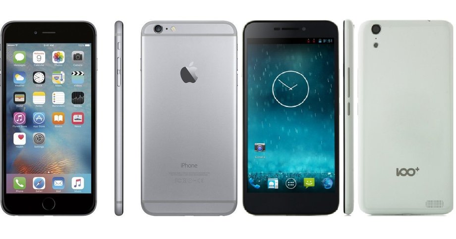 Smartfony iPhone 6 (po lewej) i 100C (po prawej)