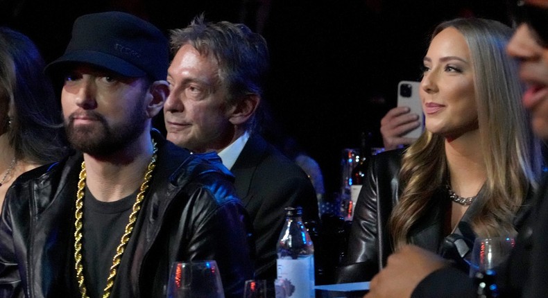 Eminem and Hailie Jade attend the Rock & Roll Hall of Fame induction ceremony in 2022.Kevin Mazur/Getty Images