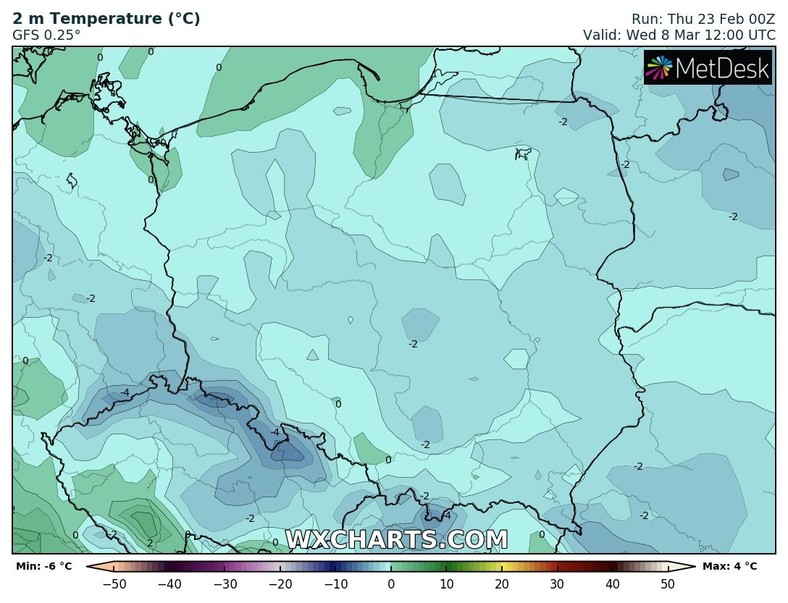 Temperatura przez całą dobę może być ujemna