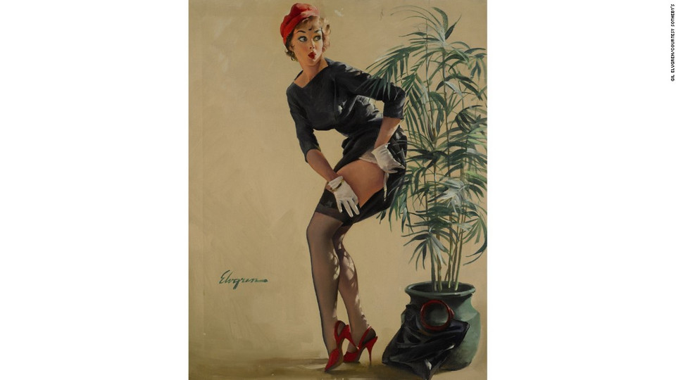 "Modest maneuver" - Gil Elvgren 