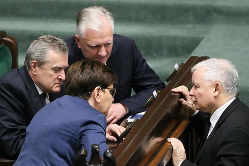 Jarosław Kaczyński, Beata Szydło, Piotr Gliński, Jarosław Gowin