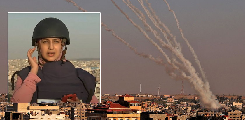 Dziennikarka prowadziła relacje na żywo z Gazy. Gdy mówiła, spadła rakieta. FILM