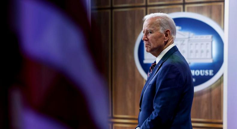 President Joe Biden listens during an event at the Eisenhower Executive Office Building at the White House on October 23, 2023.Anna Moneymaker