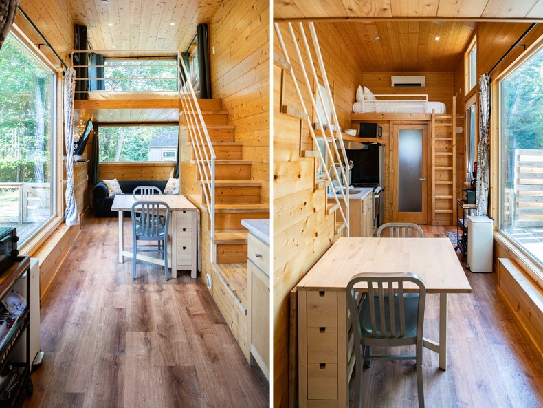 The house felt spacious to me as a solo traveler, thanks to high ceilings and eight windows that flooded the interior with sunlight.With multipurpose furniture, clever storage solutions, and a smart use of vertical space, I thought it would have been comfortable with four friends as well.