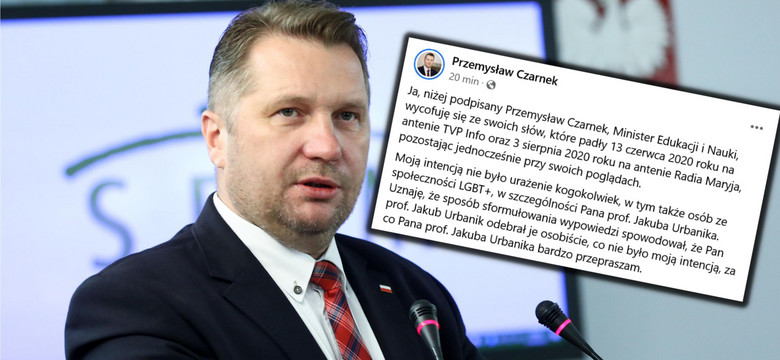 Minister Czarnek przeprasza wykładowcę UW. Chodzi o homofobiczne wypowiedzi