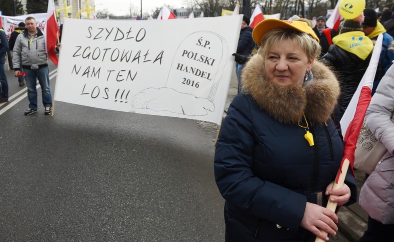 Demonstracja kupców przed Sejmem