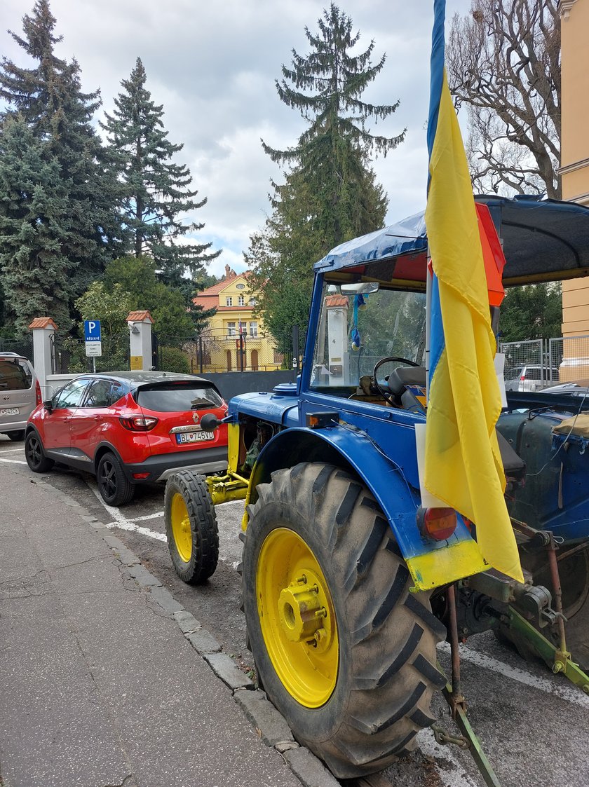 Protest przed ambasadą Rosji w Bratysławie.