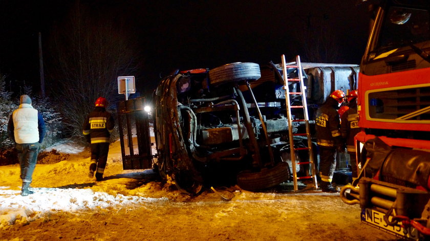 Pijany kierowca za kierownicą tira