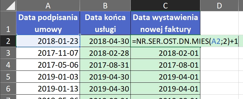 5.12  Pierwszy dzień miesiąca za trzy miesiące