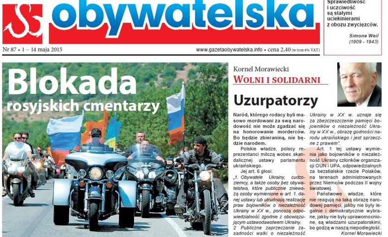 Okładka "Gazety Obywatelskiej" Kornela Morawieckiego z 2015 roku