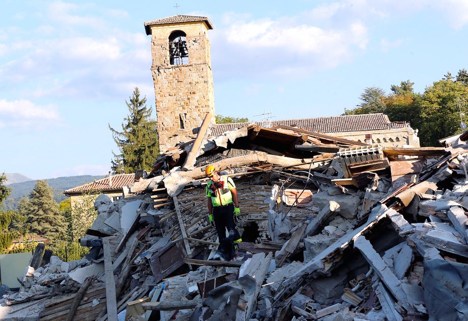 Devastation after the earthquake and aftershocks in central Italy on August 24.