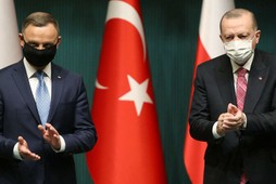 Andrzej Duda i Recep Erdogan podczas wspólnej konferencji