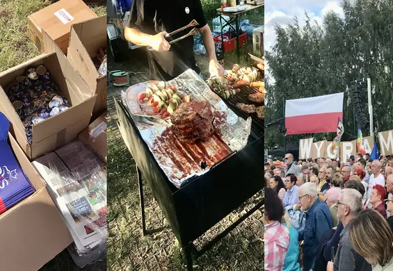 Piwo, kiełbasa, wata cukrowa — tak wyglądają wiece wyborcze w Polsce