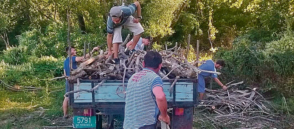 Mladići su na obali Save prikupili tri kubika ogreva za baka Rajku