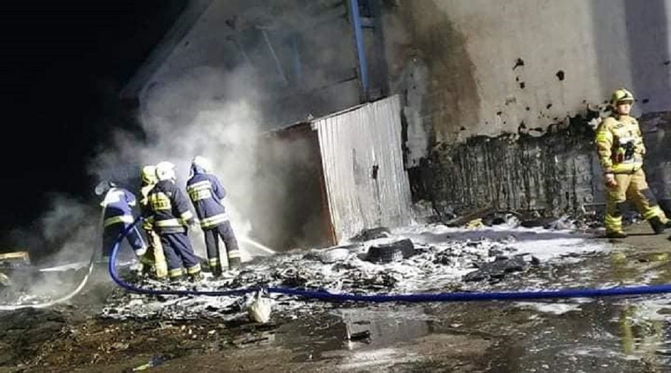 Pożar opuszczonego tartaku w Trzebiszewie