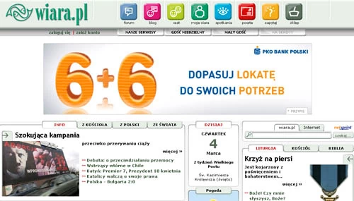 Wiara.pl to jeden z najpopularniejszych wśród internautów serwisów o tematyce religijnej.