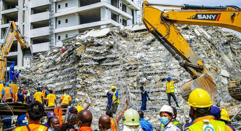 More than 40 people died when a luxury highrise building under construction collapsed in Ikoyi, Lagos in 2021 and more incidents have happened since then [LASG]