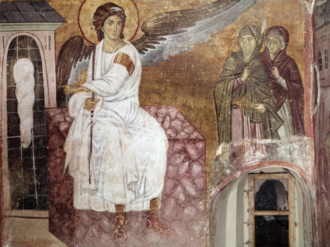 Freska "Beli anđeo" u manastiru Mileševa