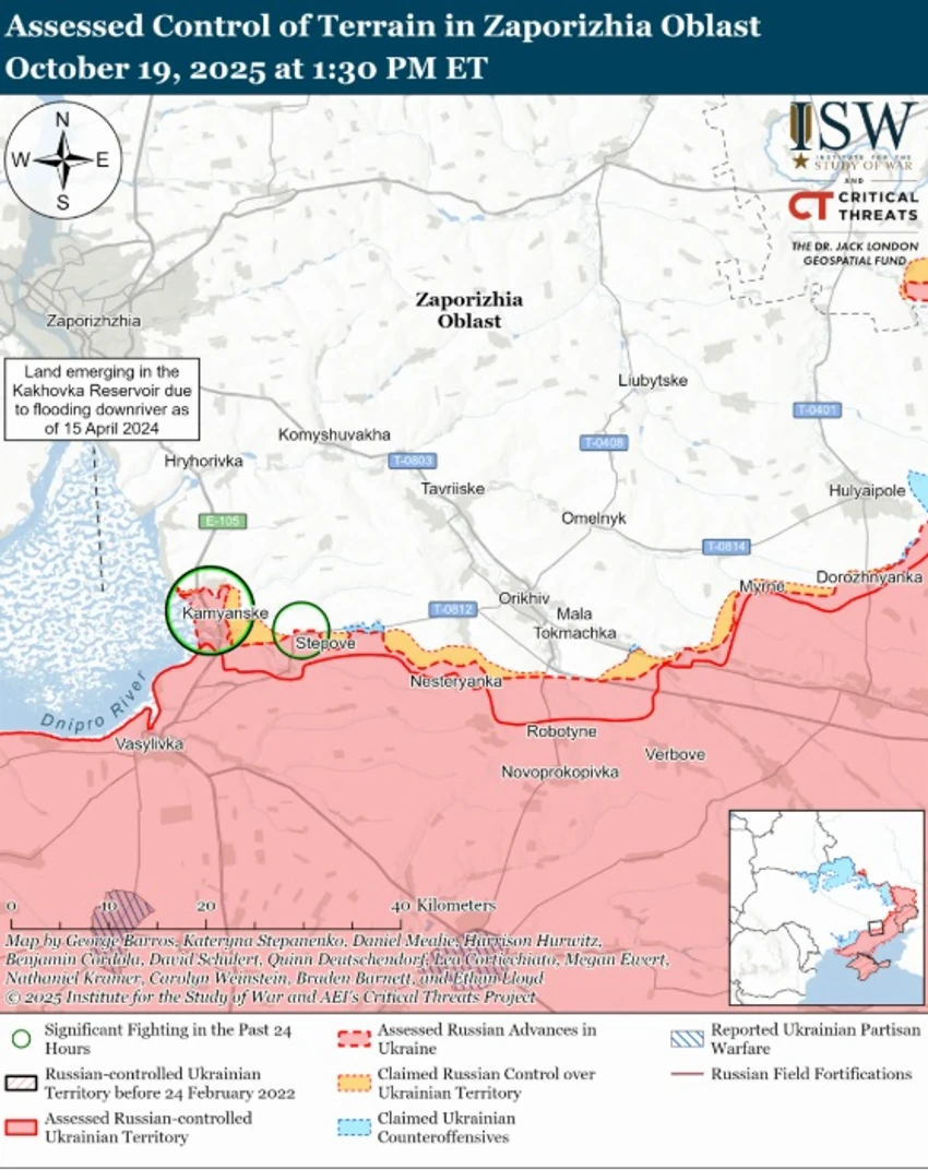 Stanje na frontu, Zaporožje, ISW