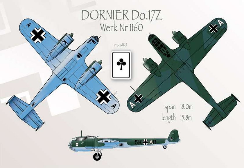 Dornier 17, bombowiec, zatopiony