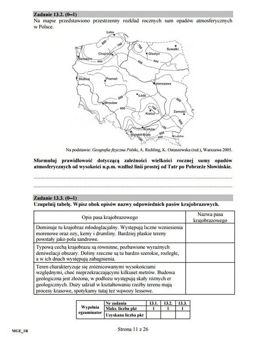 Arkusz egzaminacyjny - geografia na poziomie rozszerzonym